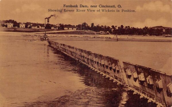 Cincinnati Ohio Fernbank Dam Lower River View Vintage Postcard AA65462