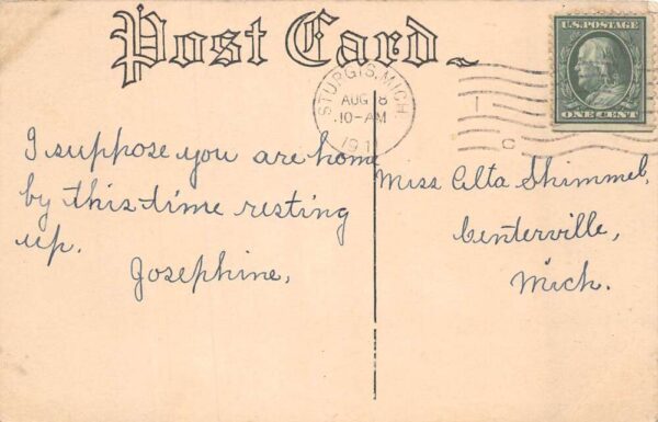 Sturgis Michigan South Nottawa Street Vintage Postcard AA65499 - Image 2