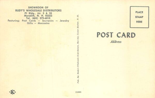 Meredith New Hampshire Rudy's Wholesale Store Showroom Vintage Postcard AA65503 - Image 2