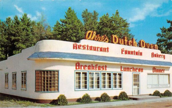 Crosslake Minnesota Akre's Dutch Oven Restaurant Vintage Postcard AA65536