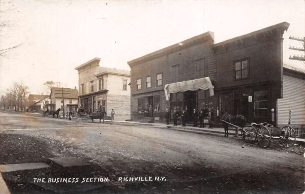 Richville New York Business Section Street Scene Real Photo Postcard AA65565