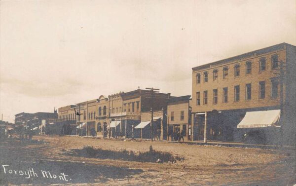 Forsyth Montana Business Section Street Scene Real Photo Postcard AA65566