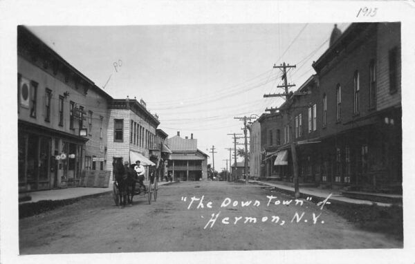 Hermon New York Business Section Post Office Street Scene Real Photo PC AA65570