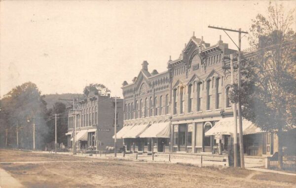 Unadilla New York Business Section Street Scene Real Photo Postcard AA65585