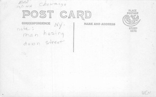 New Berlin New York Main Street Man Hosing Down Road Real Photo Postcard AA65572 - Image 2