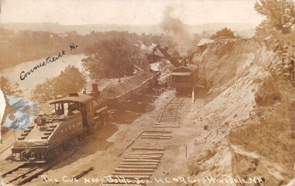 Hinsdale New Hampshire The Cut Mining Scene Steam Shovel Real Photo PC AA65644