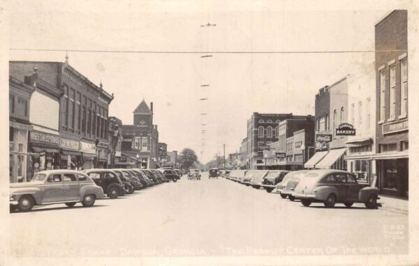 Dawson Georgia Business District Street Scene Coke Sign Real Photo PC AA65648