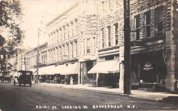 Gouverneur New York Main Street Real Photo Vintage Postcard AA65650