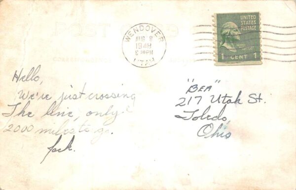Wendover Utah Nevada State Line Service Hotel Real Photo Postcard AA65671 - Image 2