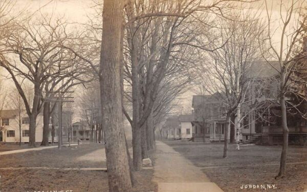 Jordan New York Residential Area Mechanic St during Fall Real Photo PC AA65673