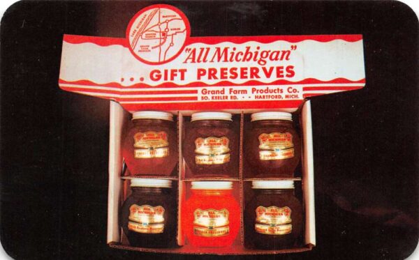 Hartford Michigan Gift Preserves Fruit Jams Food Adv Vintage Postcard AA65716