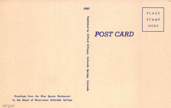 Colorado Springs Colorado Blue Spruce Restaurant Dining Room Postcard AA65738 - Image 2