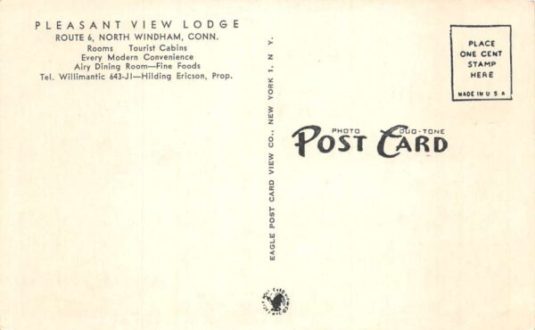 North Windham Connecticut Pleasant View Tourist Cabins Vintage Postcard AA65759 - Image 2