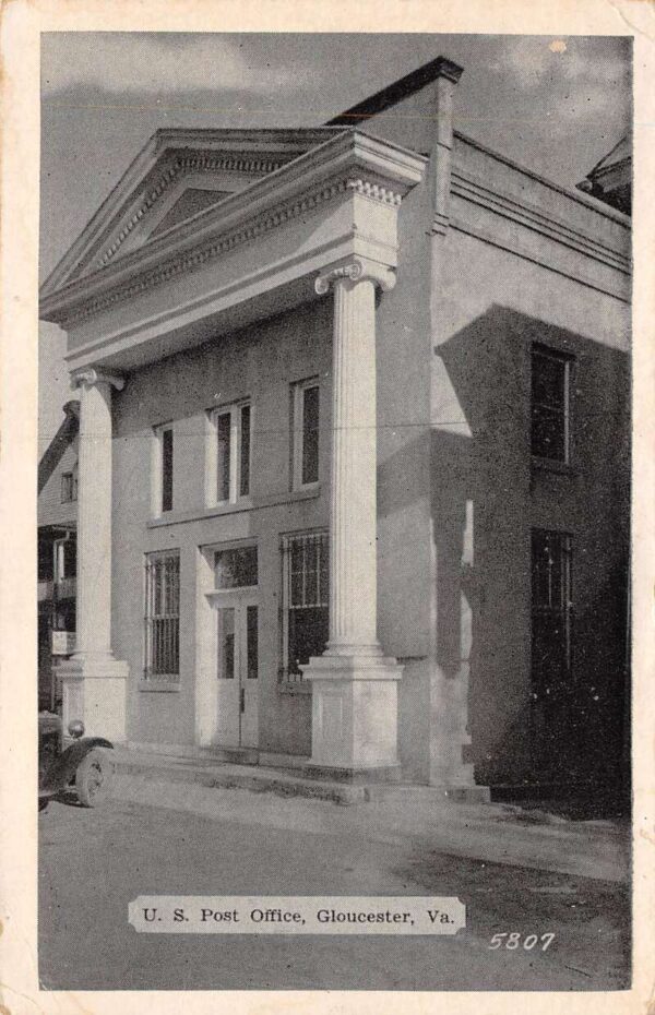 Gloucester Virginia U.S. Post Office B/W Photo Vintage Postcard U3775
