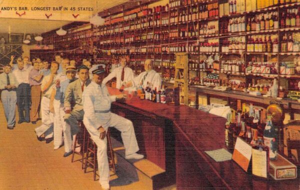 Homestead Florida Andy's Bar, Longest In The 45 States Vintage Postcard U3796