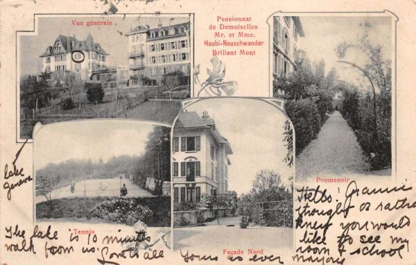 Lausanne Switzerland Brillant Mont Girls School Multiview Tennis PC AA65798