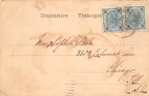 Volyne Czechoslovakia Namesti Town Hall Street Scene Vintage Postcard AA65800 - Image 2
