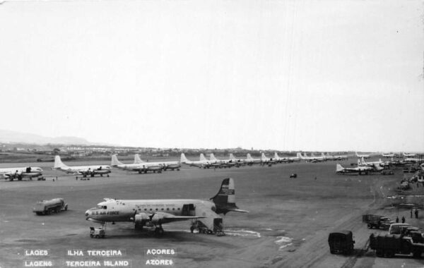 Lagens Terceira Island Azores Airport US Air Force Real Photo Postcard AA65803