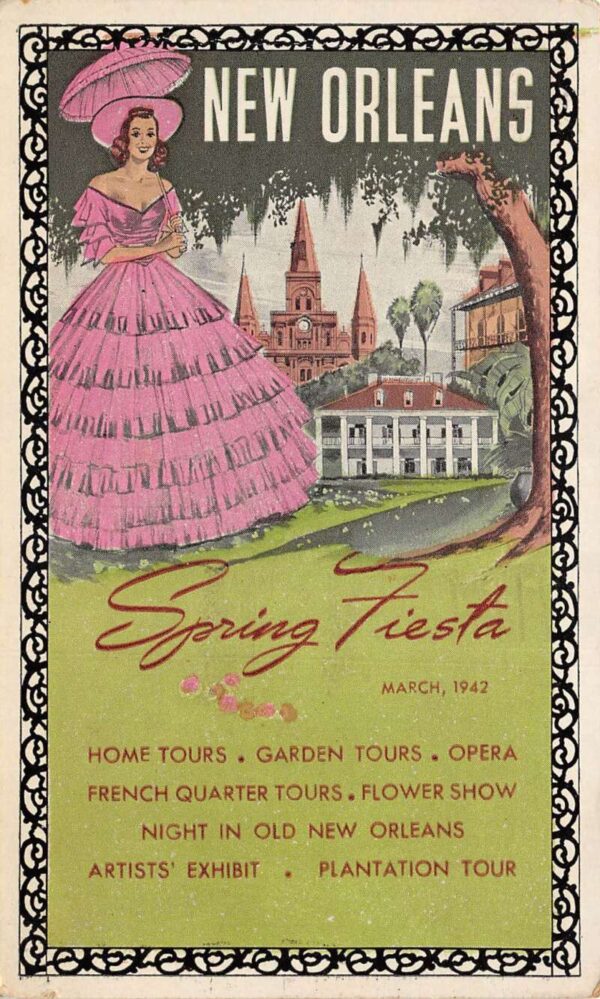 New Orleans Louisiana Spring Fiesta 1942 Advertising Vintage Postcard AA65804