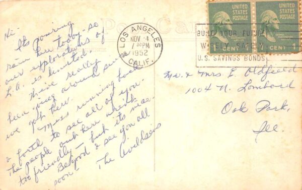 Pancho Palos Verdes California Wayfarers Chapel Real Photo Postcard AA65806 - Image 2