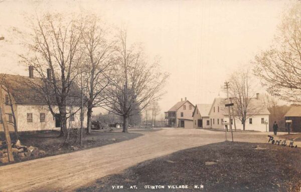 Clinton Village New Hampshire Street Scene Pond Road Real Photo Postcard AA65843