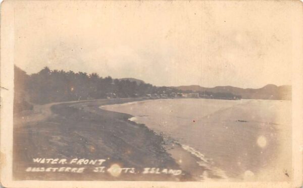 Basseterre St Kitts Island Water Front Birds Eye View Real Photo PC AA65873