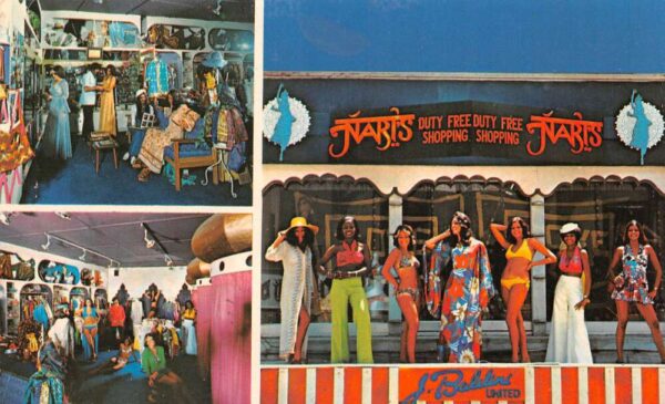Bridgetown Barbados WI Nari's Boutique Ladies Fashion Duty Free Postcard AA65905