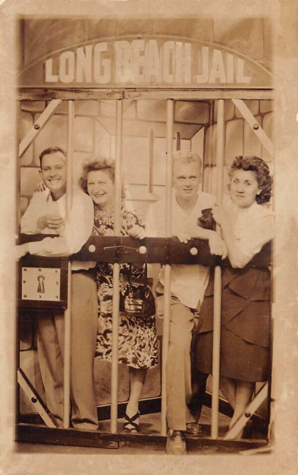 Long Beach Jail Tourist Studio Real Photo Vintage Postcard AA65906