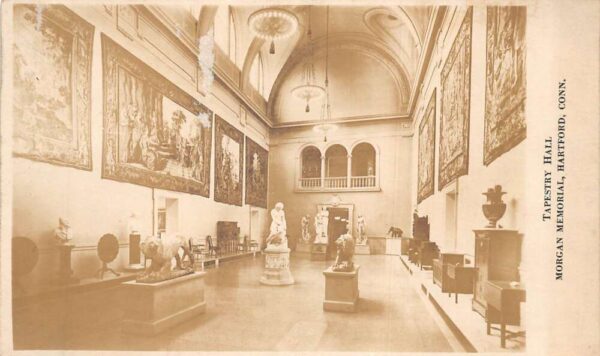 Hartford Connecticut Morgan Memorial Tapestry Hall Real Photo Postcard AA65931