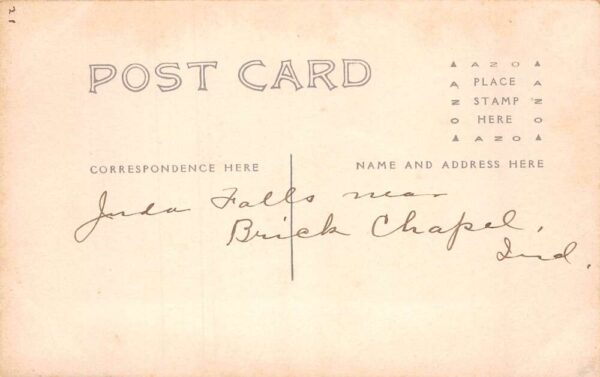 Brick Chapel Indiana Waterfalls Real Photo Vintage Postcard AA65937 - Image 2