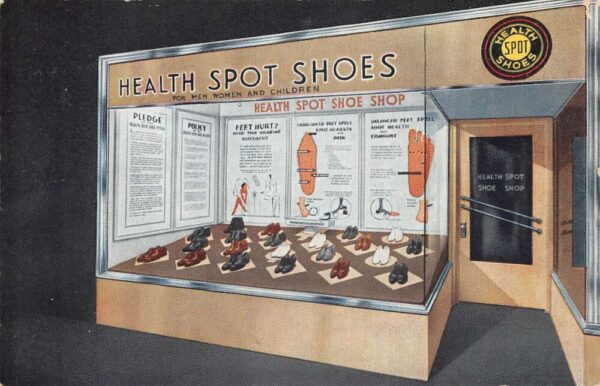 St Petersburg Florida Health Spot Shoe Shop Store Window Postcard AA65980
