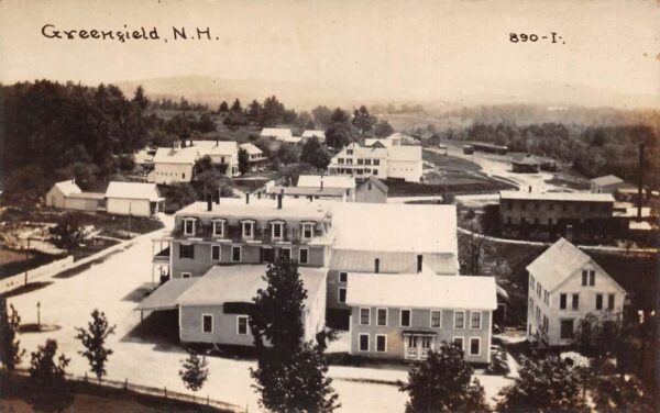 Greenfield New Hampshire Birds Eye View Real Photo Vintage Postcard AA66010