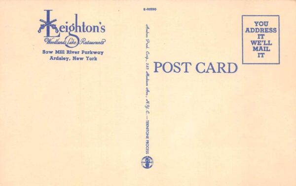 Ardaley New York Leighton's Woodlands Lake Restaurant Vintage Postcard AA66026 - Image 2