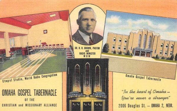 Omaha Nebraska Omaha Gospel Tabernacle and Pastor Vintage Postcard AA66078