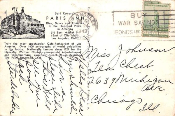 Los Angeles California Paris Inn Candid Camera Souvenir Multiview PC AA66085 - Image 2