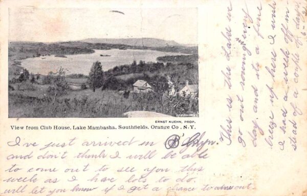 Southfields New York Lake Mambasha View from Club House Postcard AA66127