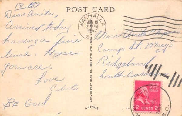 Mountain Rest South Carolina Junior Homemakers Camp The Lodge Postcard AA66137 - Image 2