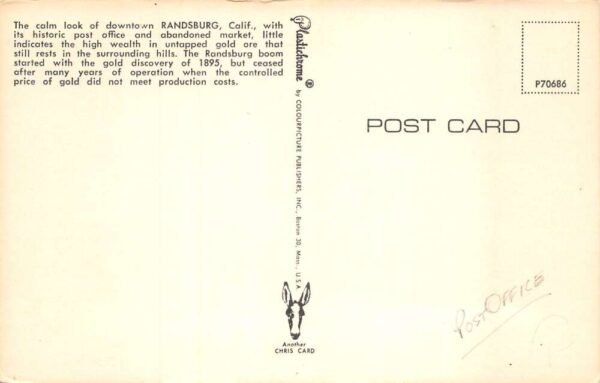 Randsburg California Post Office and Street Scene Vintage Postcard AA66142 - Image 2