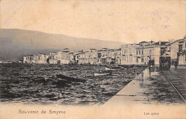 Smyrne Greece Turkey Les Quais Waterfront Scenic View Vintage Postcard AA66158