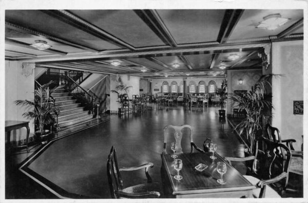 SS Washington Veranda Cafe Cruise Ship Interior Real Photo Postcard AA66183
