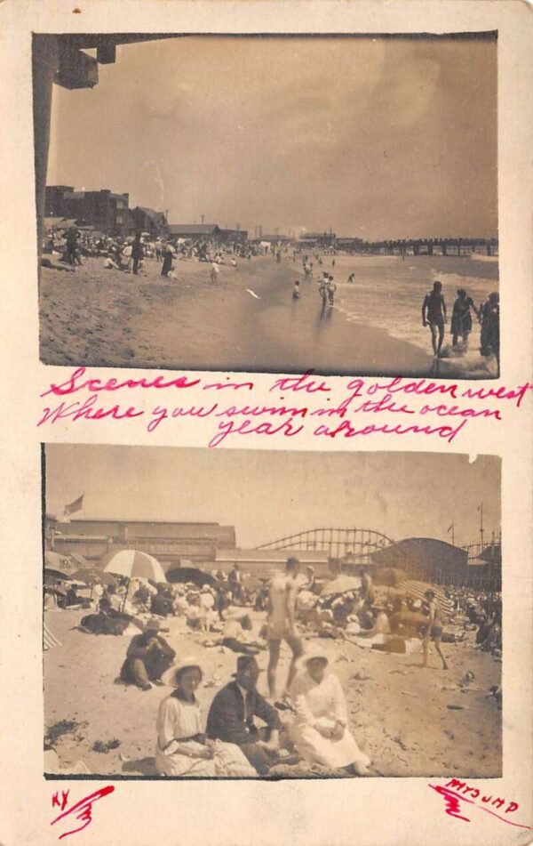 Venice California Beach Scene Real Photo Vintage Postcard AA66197