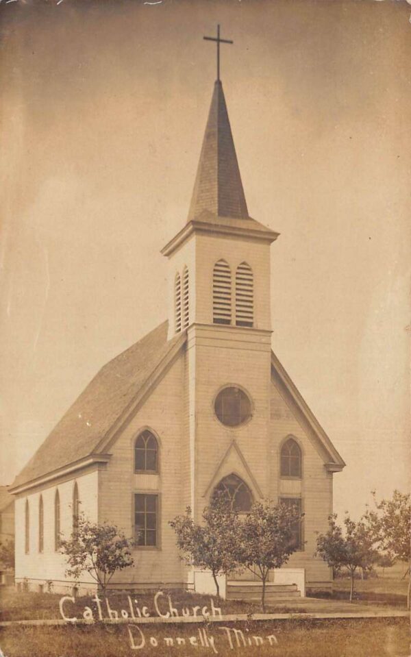 Donnelly Minnesota Catholic Church Real Photo Vintage Postcard AA66206