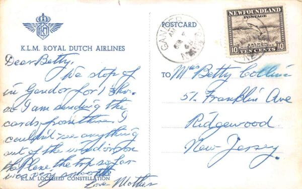 KLM Royal Dutch Airlines Flying Dutchman Airplane Real Photo Postcard AA66212 - Image 2