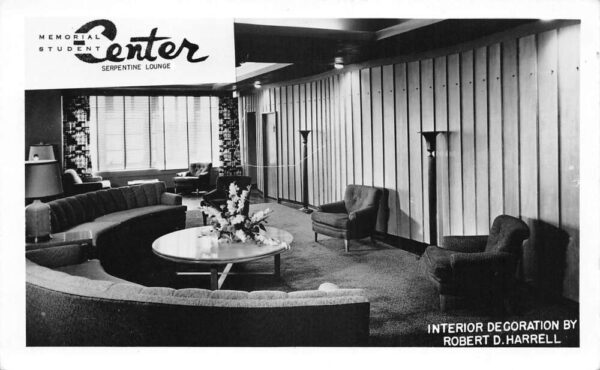 Texas A and M College University Serpentine Lounge Real Photo Postcard AA66226