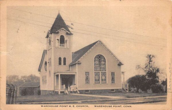 Warehouse Point Connecticut Warehouse Point ME Church Vintage Postcard AA66263