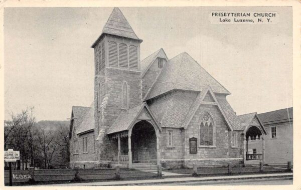 Lake Luzerne New York Presbyterian Church Vintage Postcard AA66330
