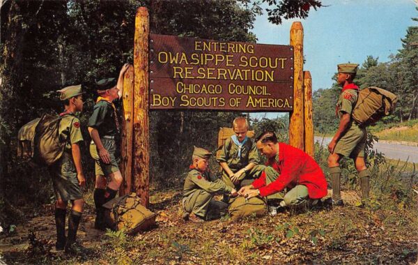 Owasippe Michigan Owasippe Scout Reservation Boy Scouts Vintage Postcard AA66489