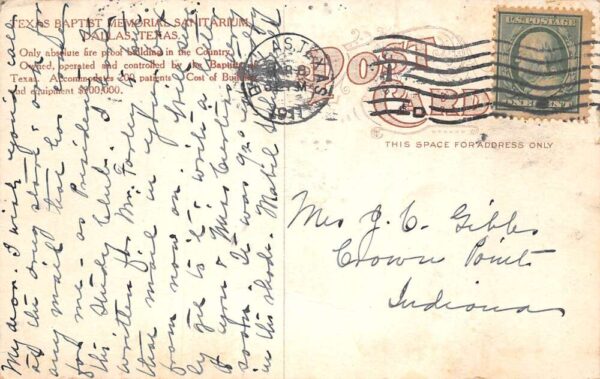 Dallas Texas Baptist Memorial Sanitarium Vintage Postcard AA66513 - Image 2