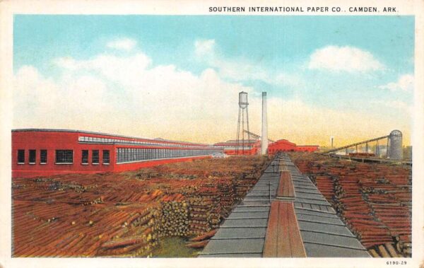 Camden Arkansas Southern International Paper Co Lumber Vintage Postcard AA66530