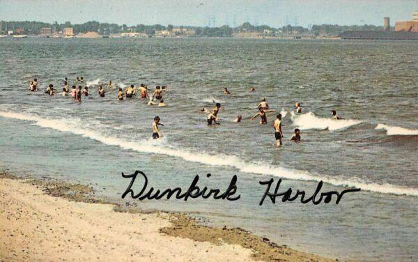 Dunkirk New York Dunkirk Harbor At Wright Park Beach Color Photochrome PC U4102